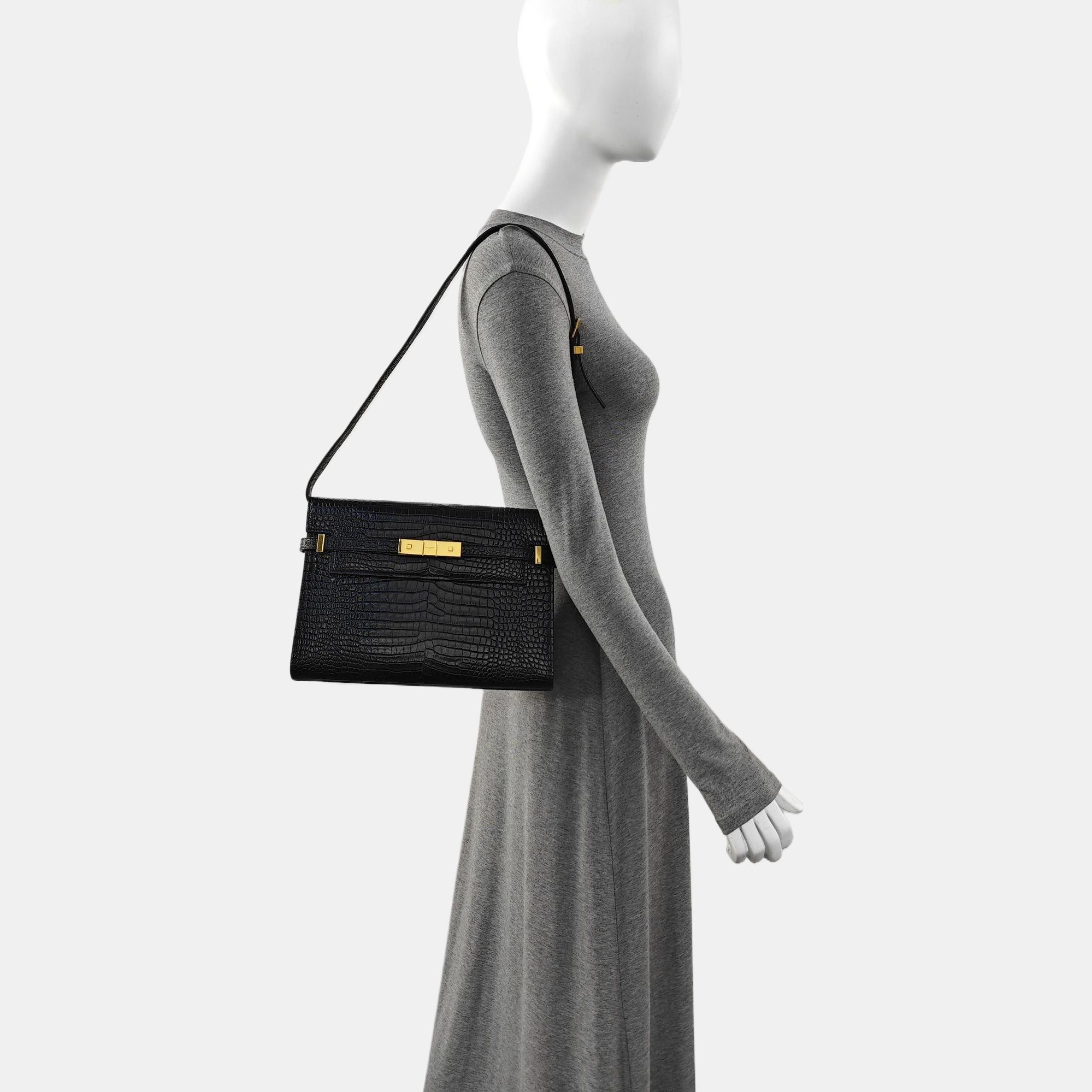 MANHATTAN Medium Calfskin Black