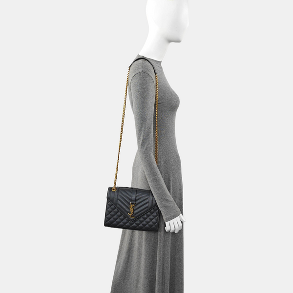 ENVELOPE Medium Quilted Calfskin Gray