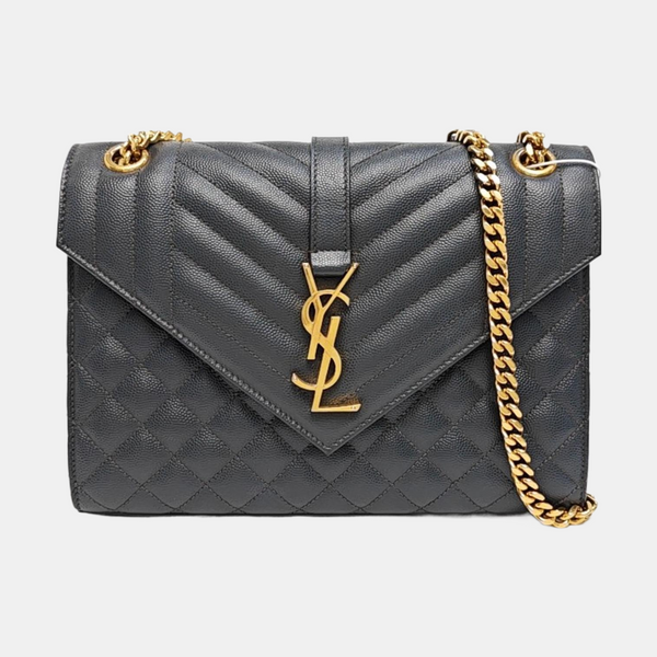ENVELOPE Medium Quilted Calfskin Gray
