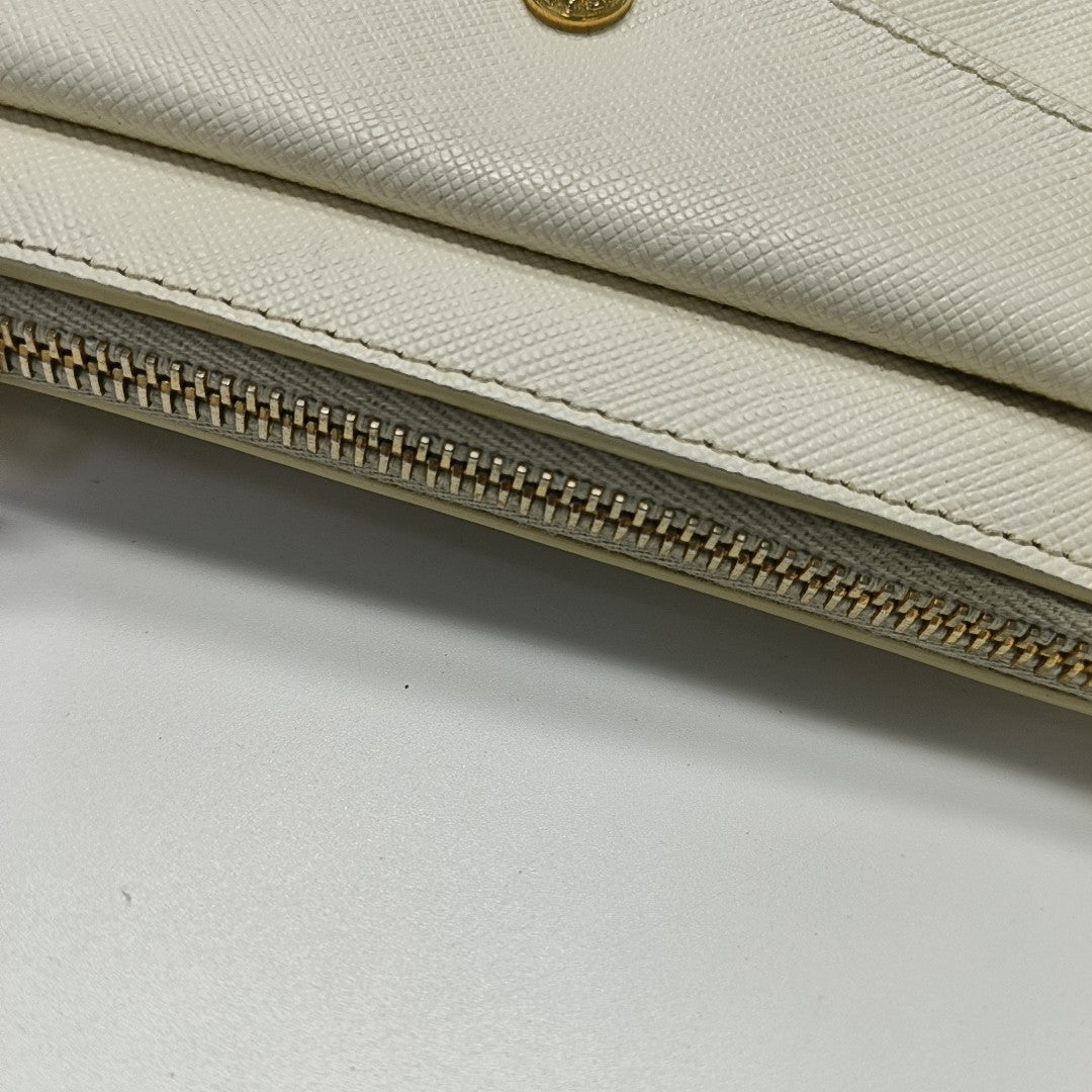 Saffiano Calfskin Shoulder Bag White