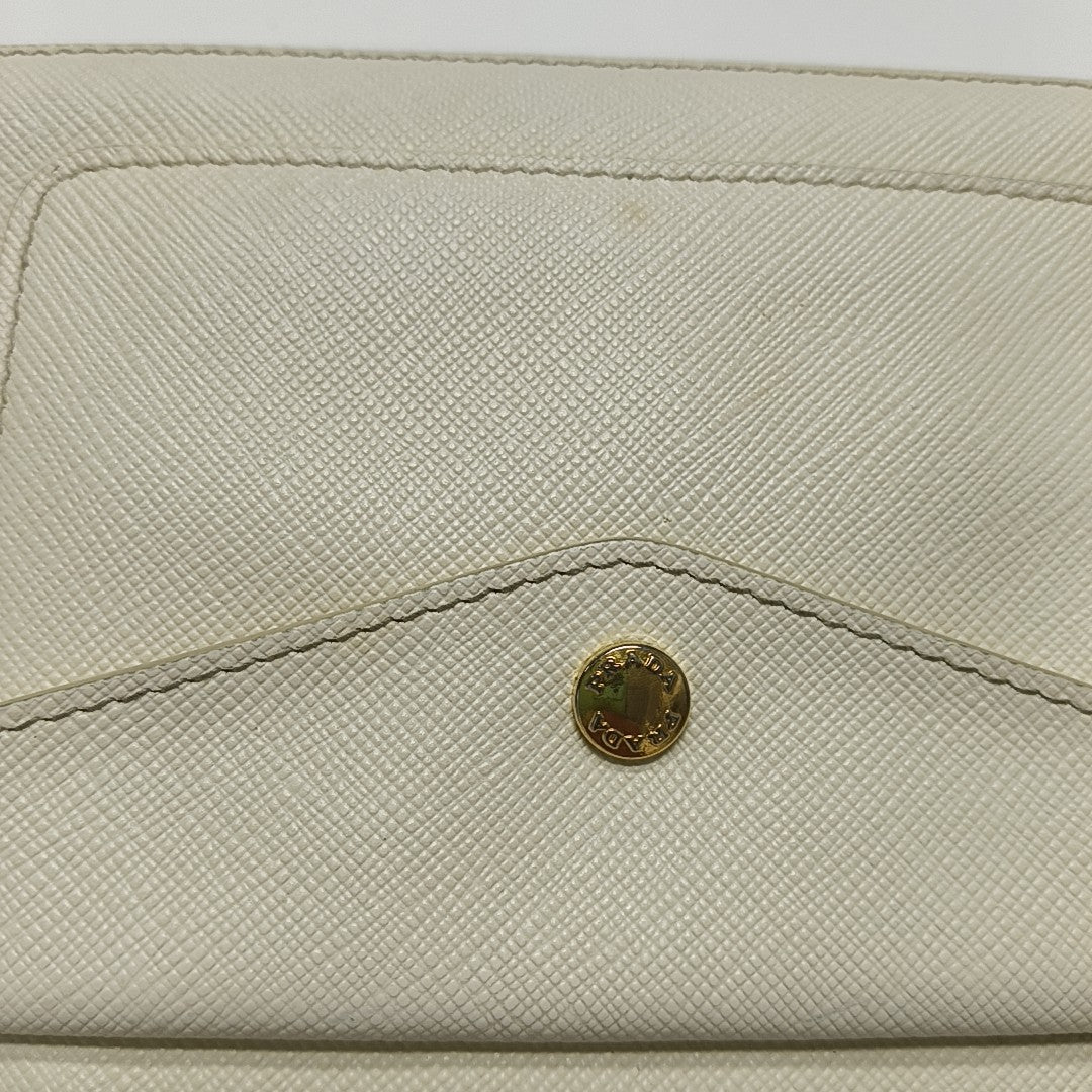 Saffiano Calfskin Shoulder Bag White