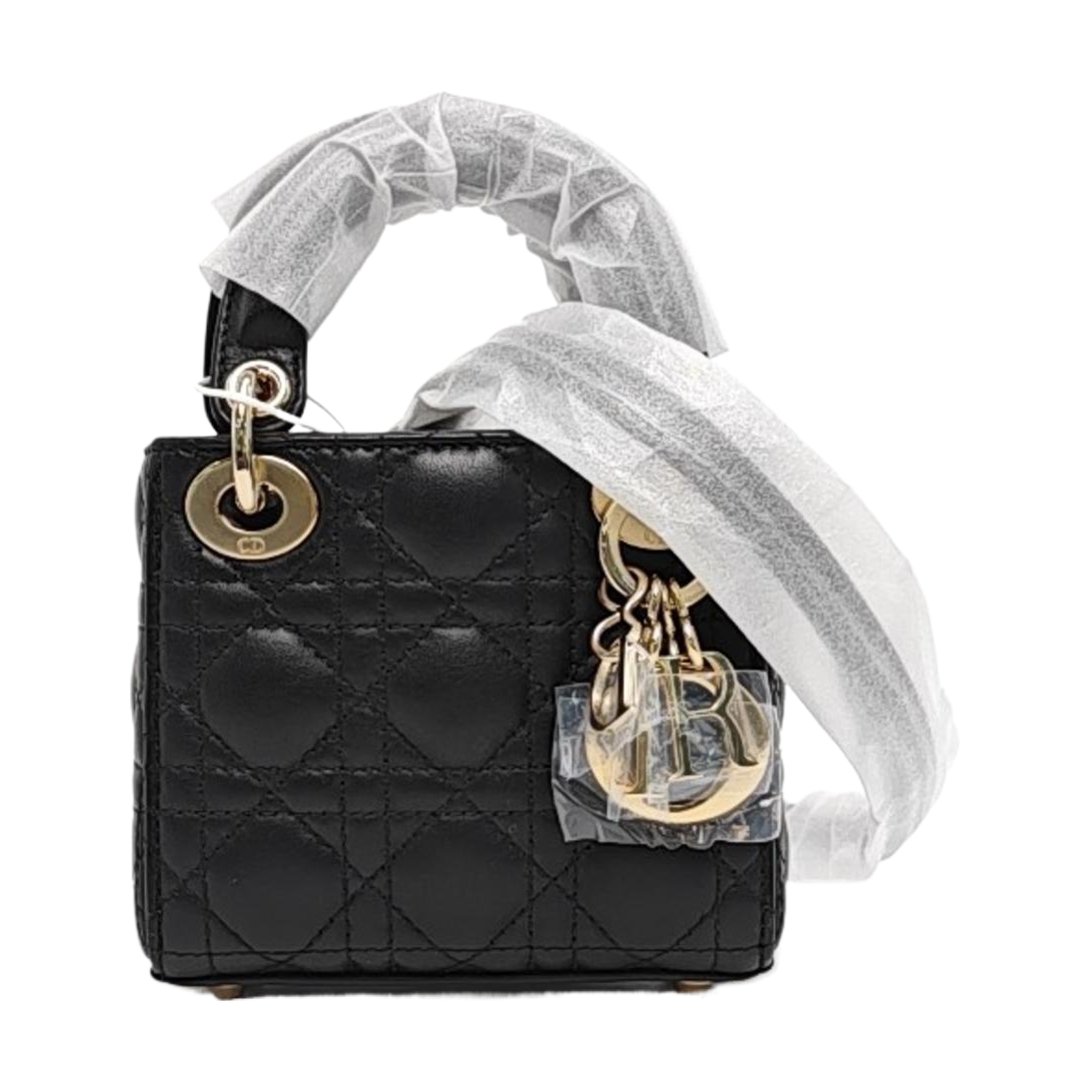Lady Dior Super Mini Cannage Lambskin Black