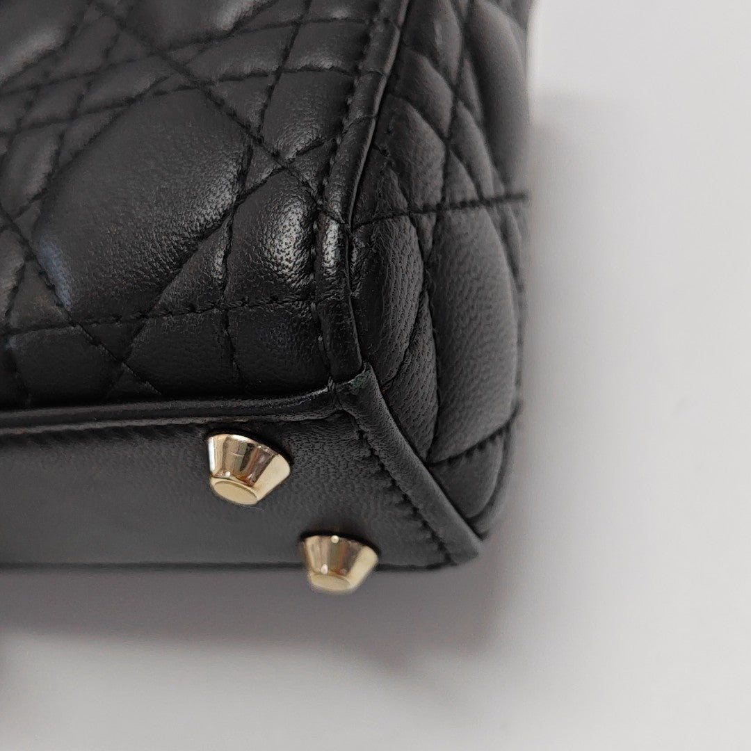 Lady Dior Super Mini Cannage Lambskin Black