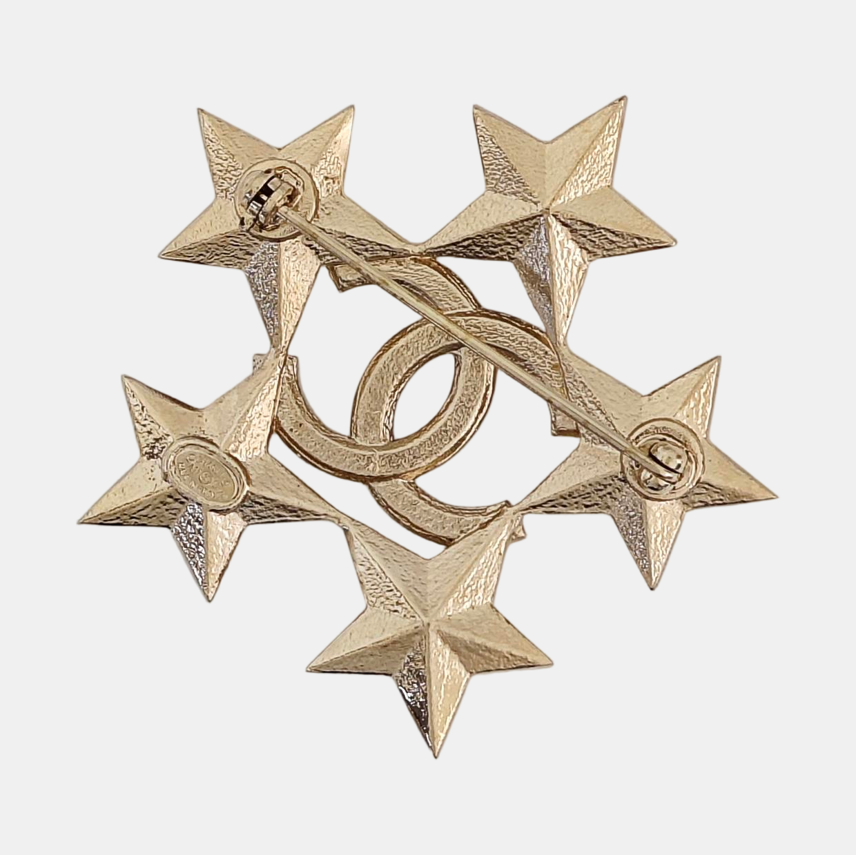 Authenticated pre-owned  Modern CC Decorative Brooch Gold-tone Metal Synthetic Crystal Brooch - Brooch at Looply