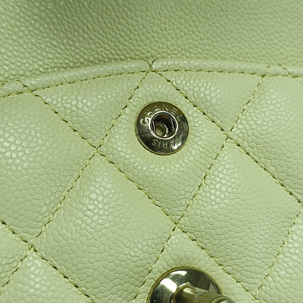 CLASSIC FLAP Small Quilted Grained Calfskin Yellow