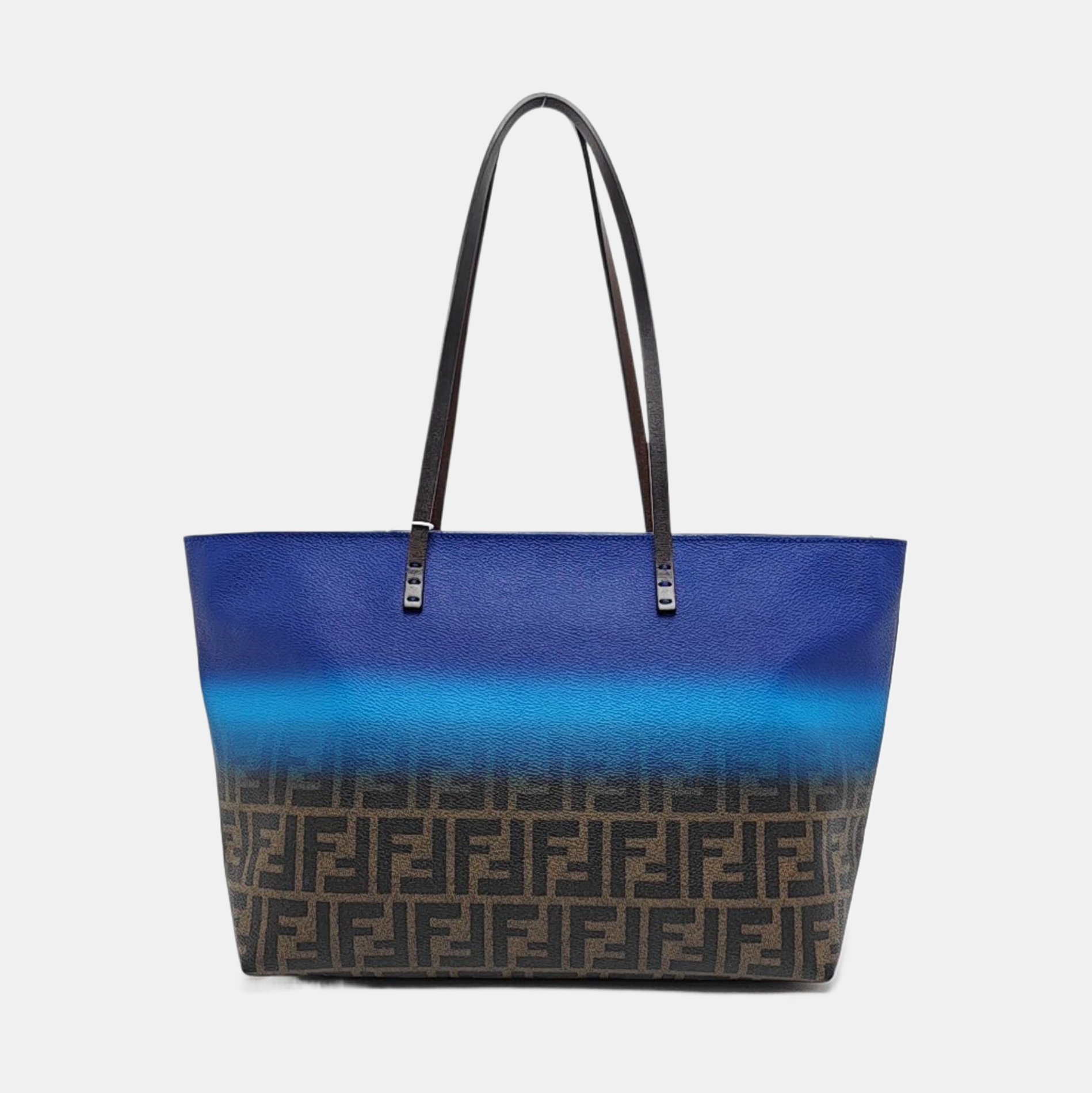 Coated Canvas Tote Bag Blue