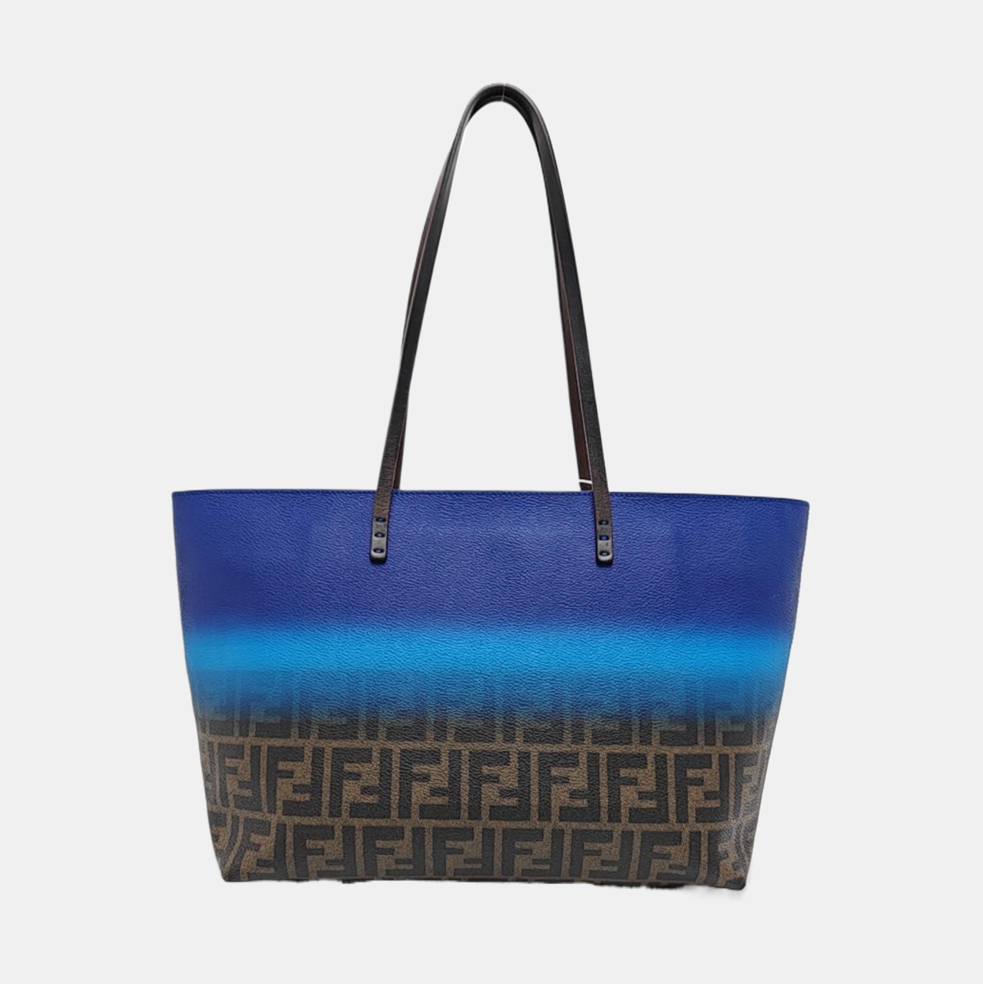 Coated Canvas Tote Bag Blue