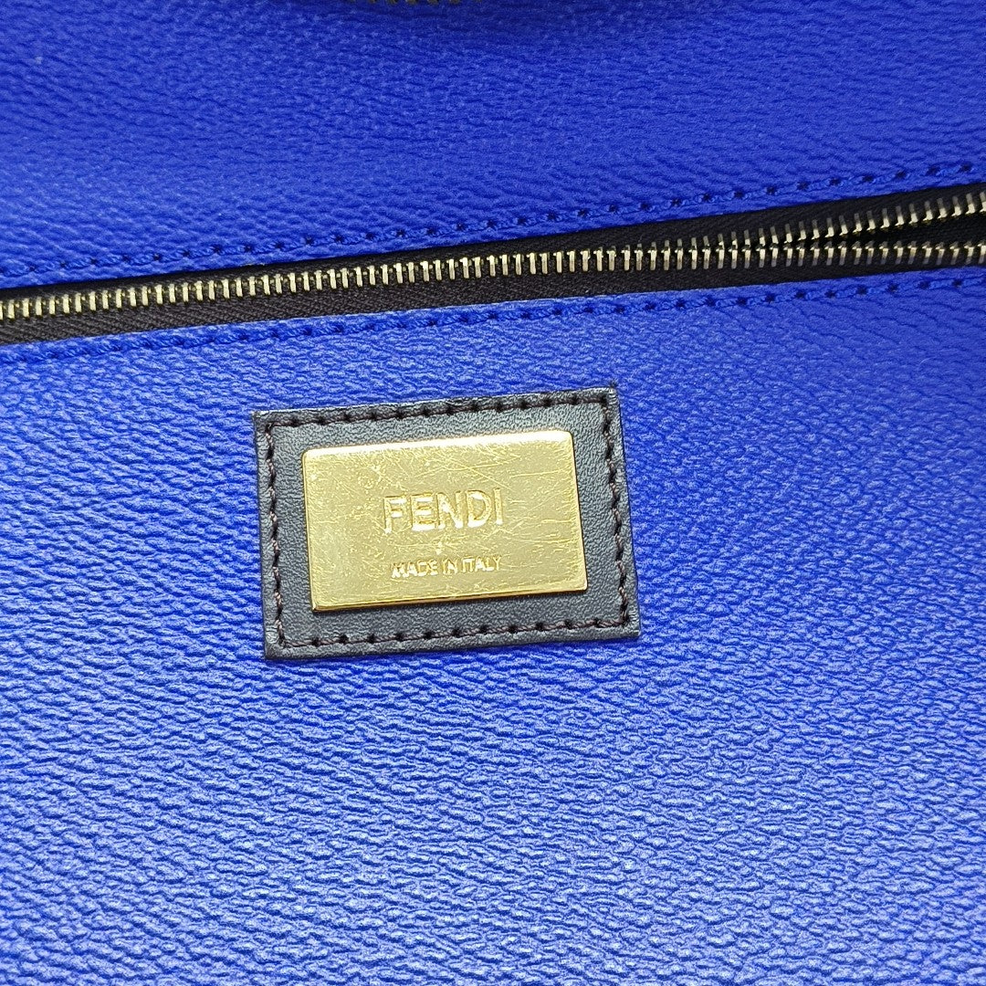 Coated Canvas Tote Bag Blue