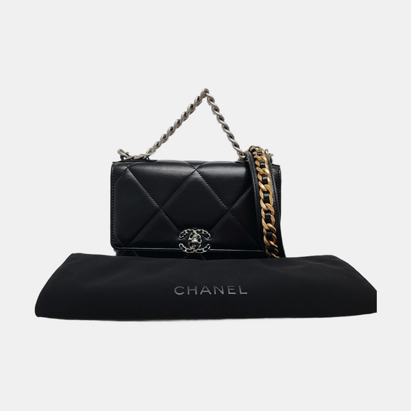 CHANEL 19 Small Quilted Lambskin Black