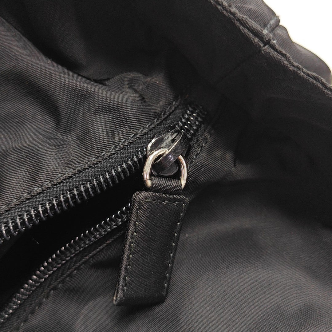 Nylon Top Handle Bag Black