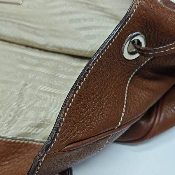 Calfskin Top Handle Bag Brown