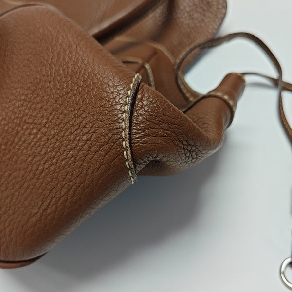Calfskin Top Handle Bag Brown