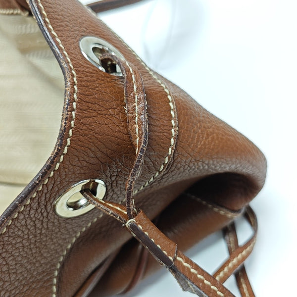 Calfskin Top Handle Bag Brown