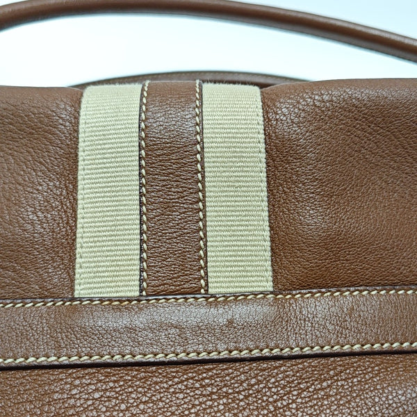 Calfskin Top Handle Bag Brown