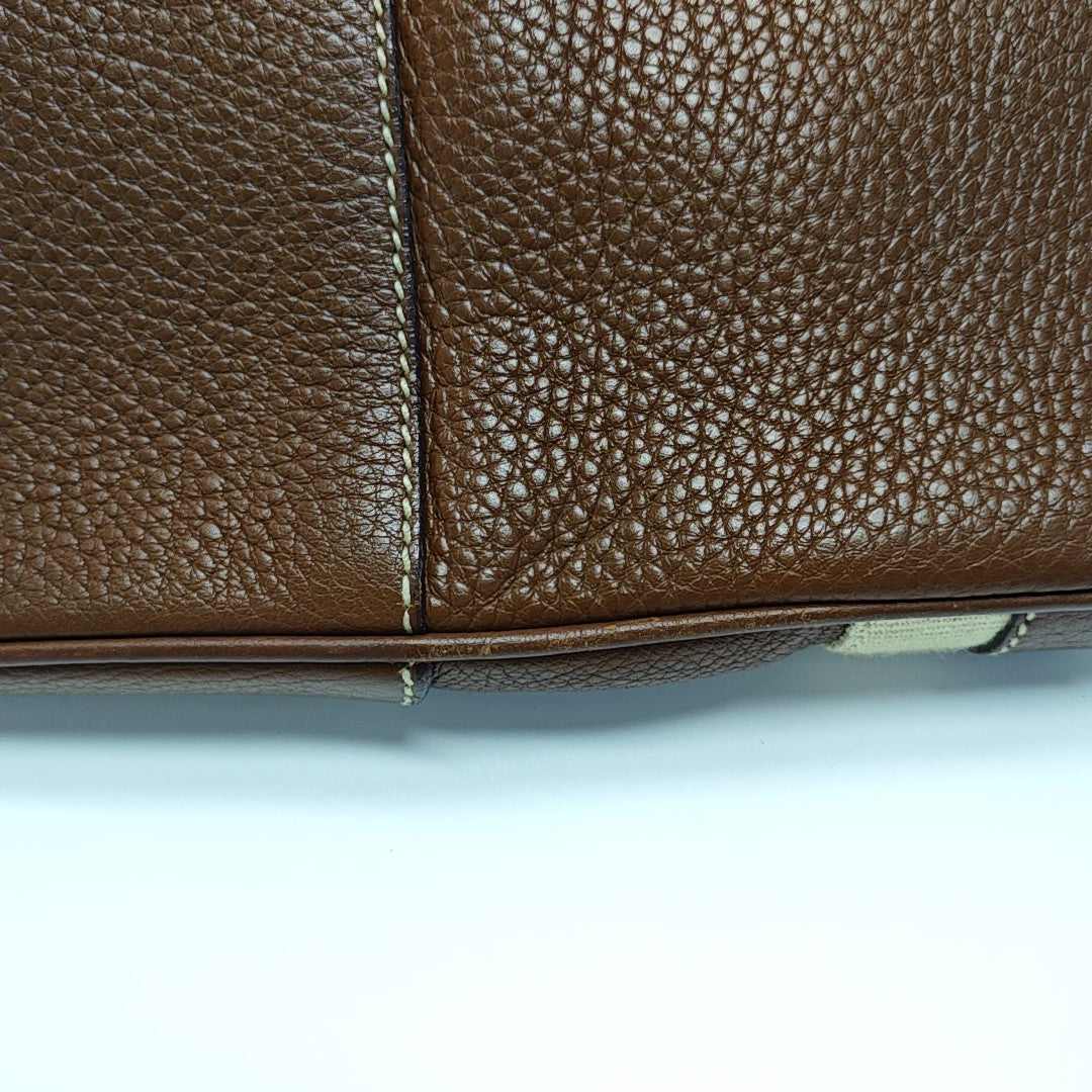 Calfskin Top Handle Bag Brown