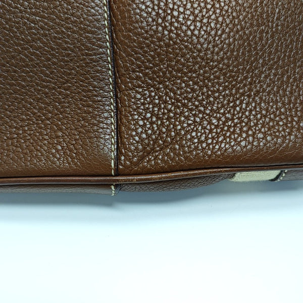 Calfskin Top Handle Bag Brown