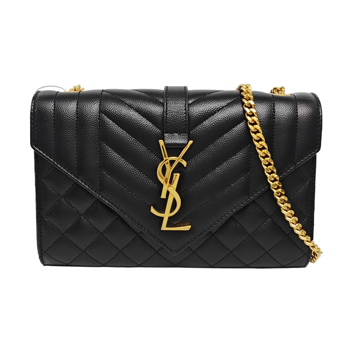 ENVELOPE Small Chevron Calfskin Black