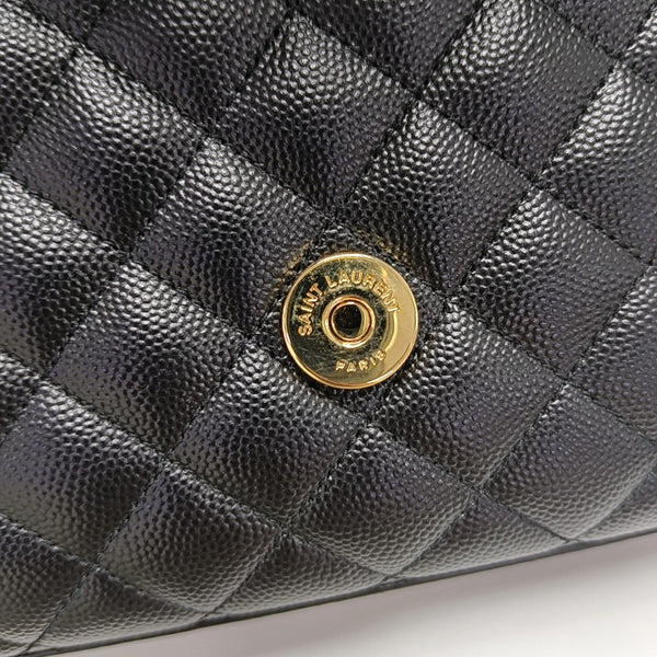 ENVELOPE Small Chevron Calfskin Black