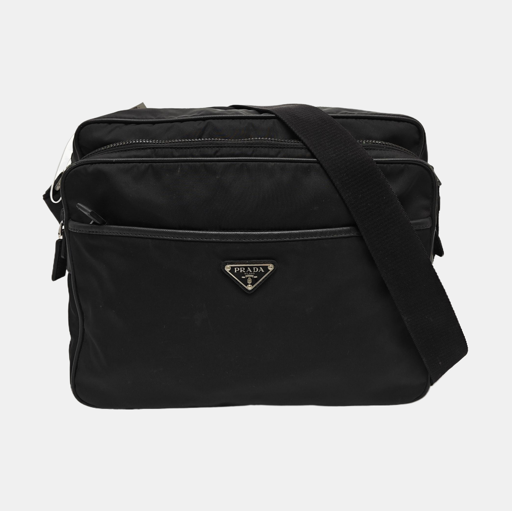 Nylon Shoulder Bag Black