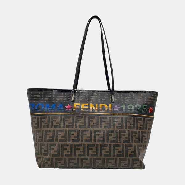Coated Canvas Tote Bag Brown