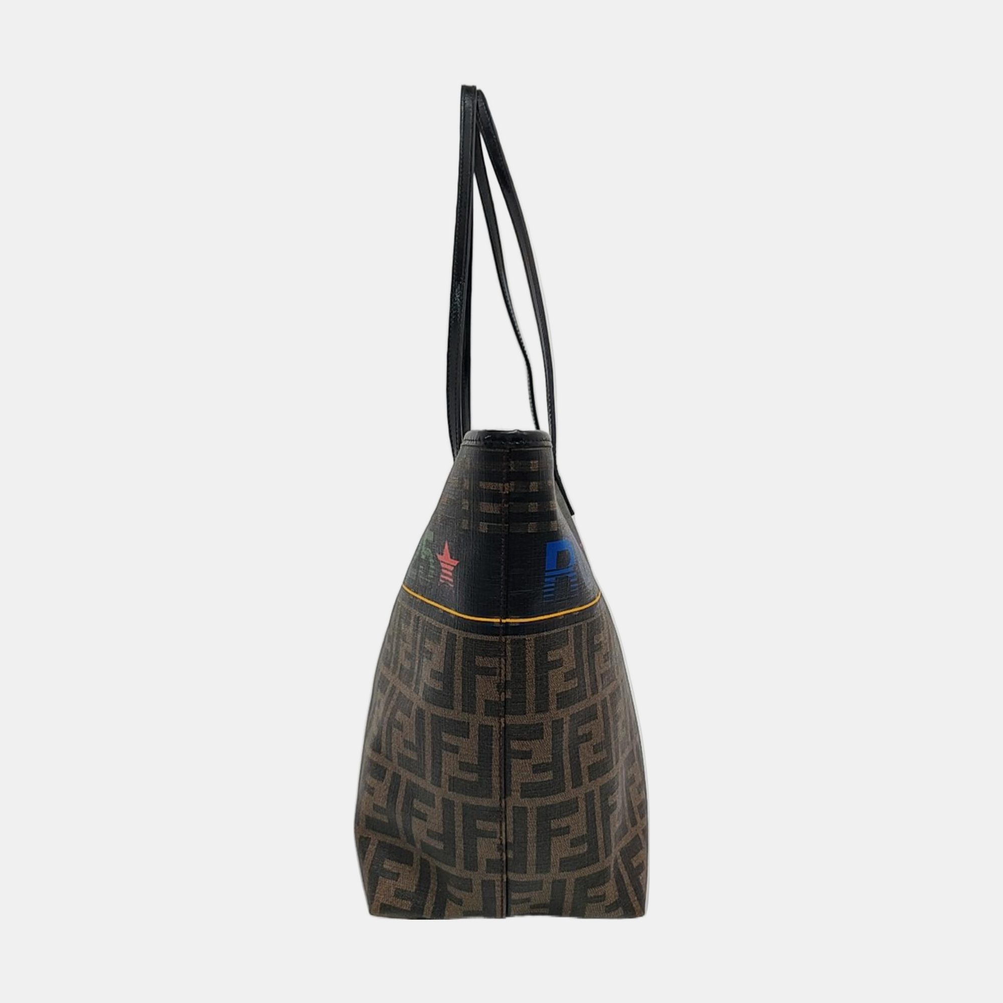 Coated Canvas Tote Bag Brown