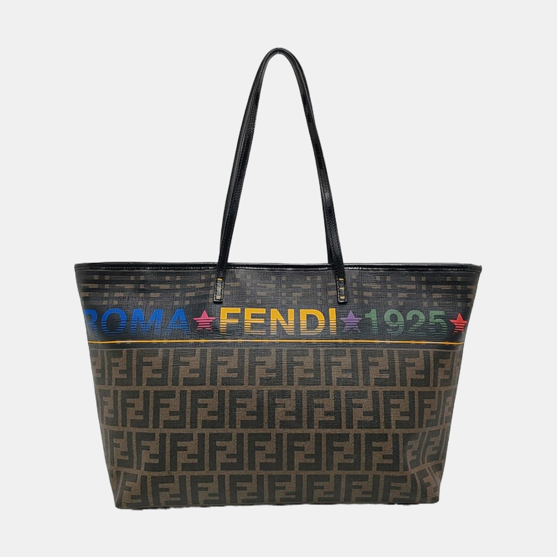 Coated Canvas Tote Bag Brown