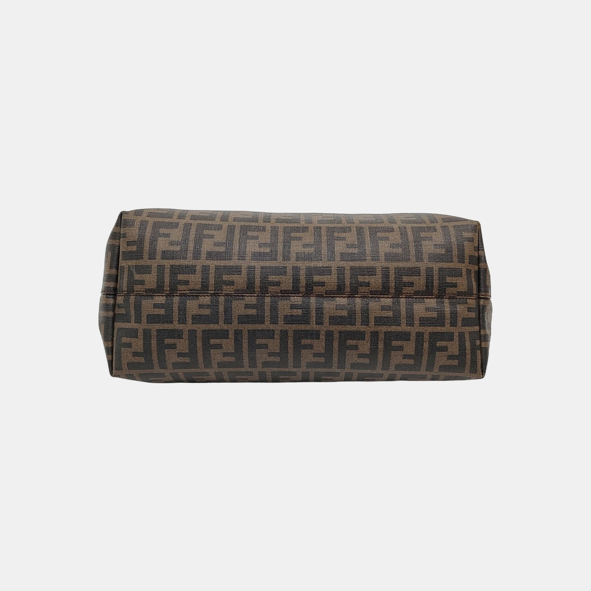Coated Canvas Tote Bag Brown