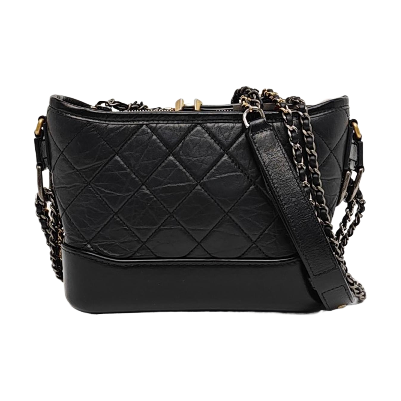 GABRIELLE Small Quilted Vintage Calf Black