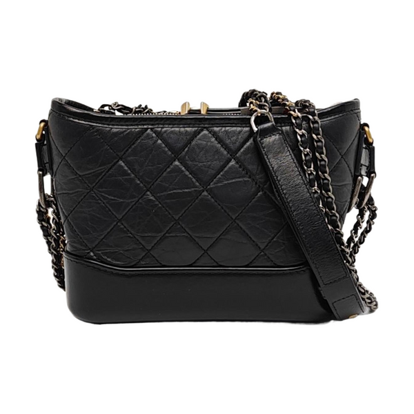 GABRIELLE Small Quilted Vintage Calf Black