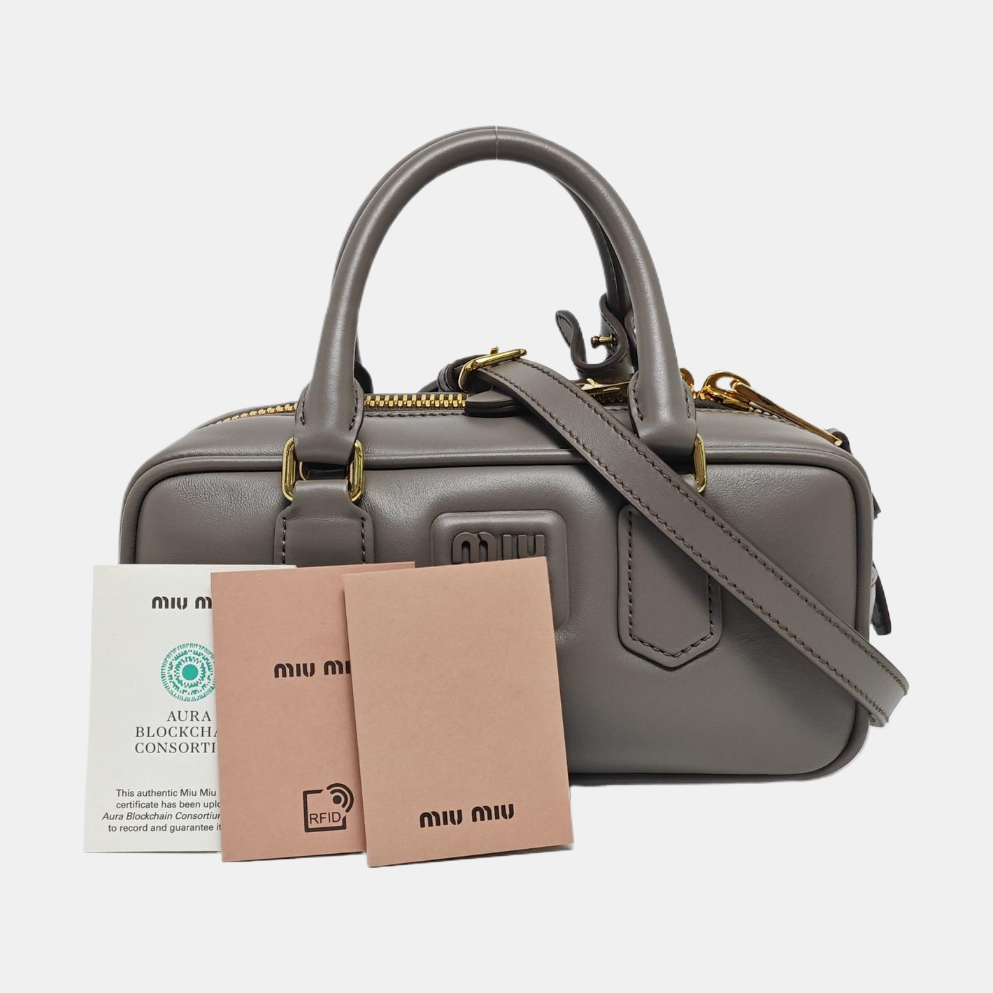 Arcadie Small Leather Gray