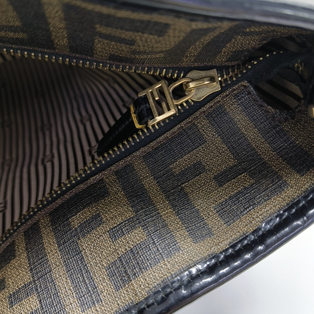 Coated Canvas Tote Bag Brown