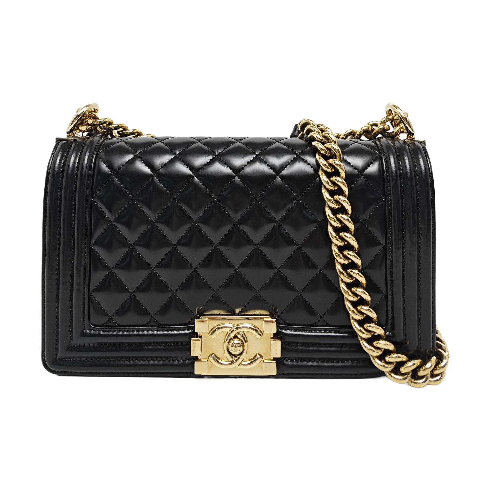 BOY CHANEL Medium Quilted Calfskin Black