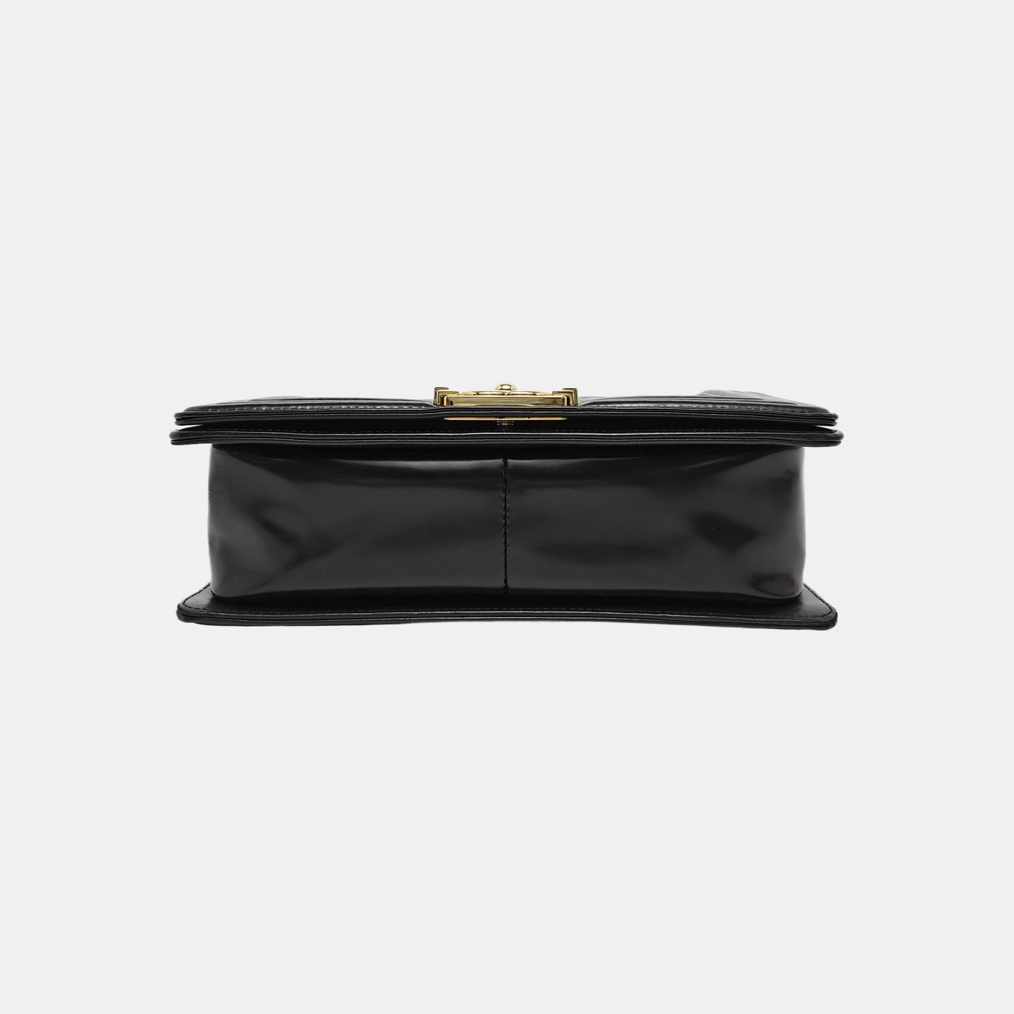 BOY CHANEL Medium Quilted Calfskin Black
