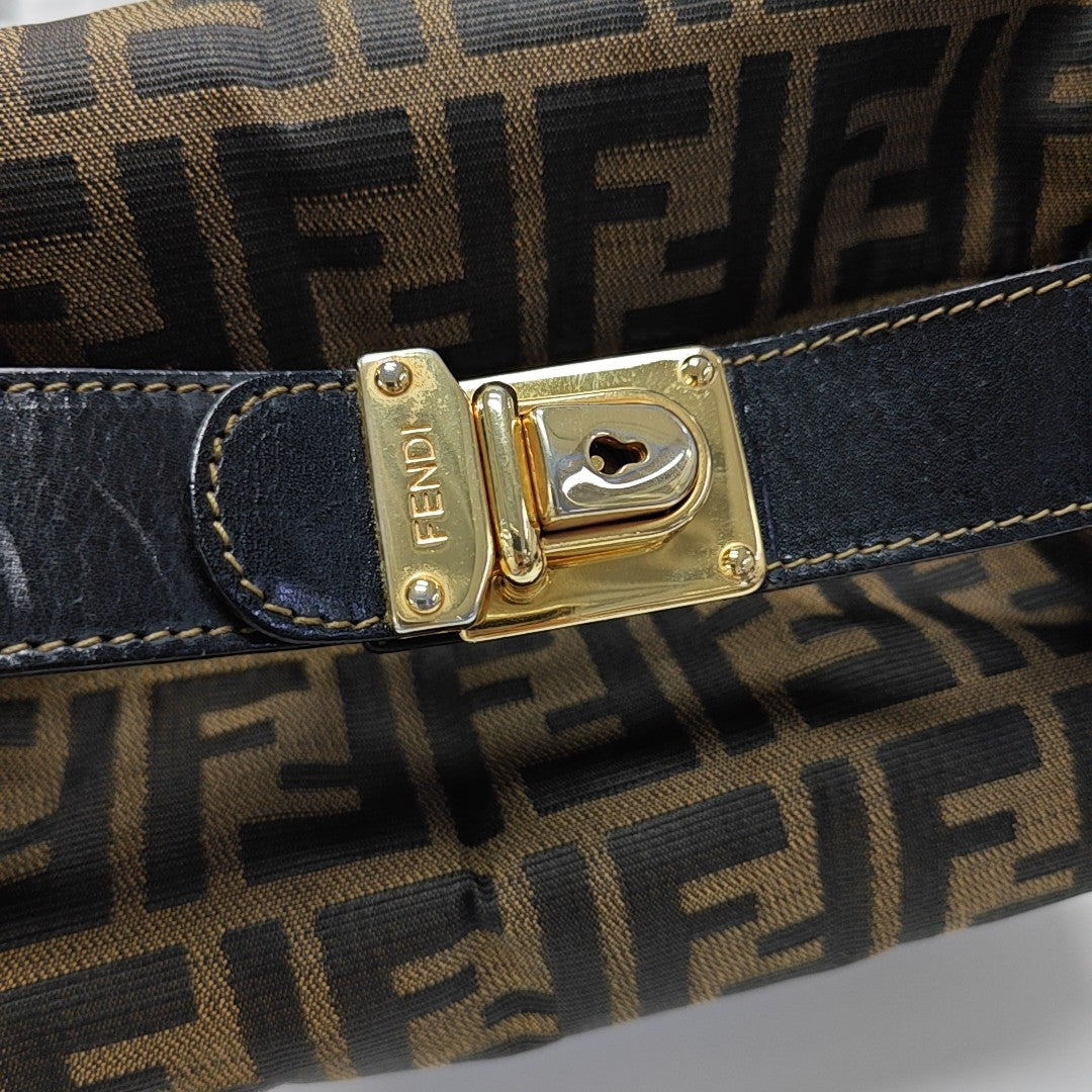 Canvas Top Handle Bag Brown