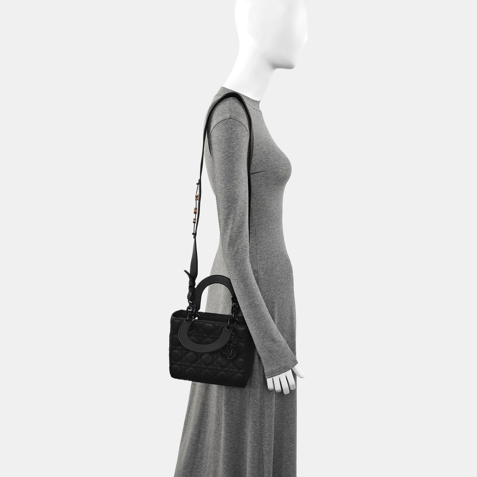 Lady Dior Small Cannage Calfskin Black