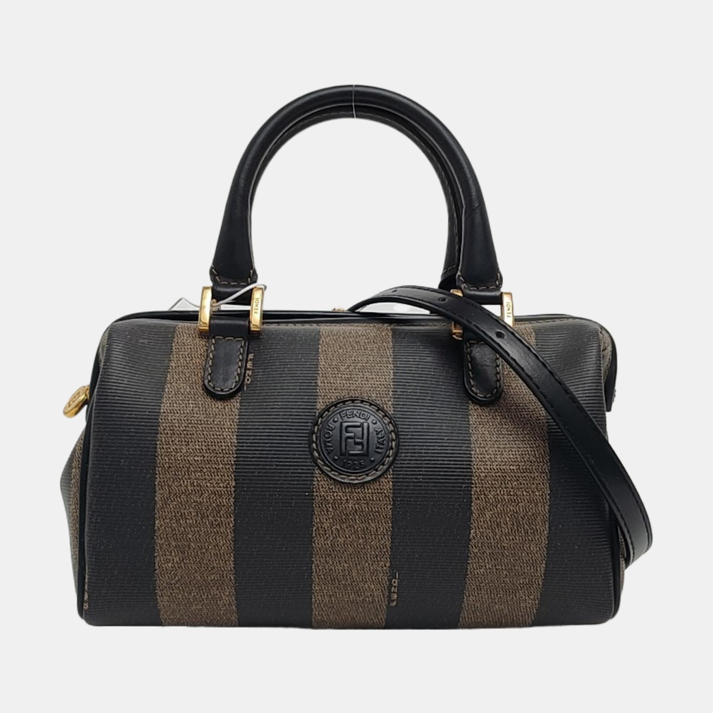 Coated Canvas Shoulder Bag Brown