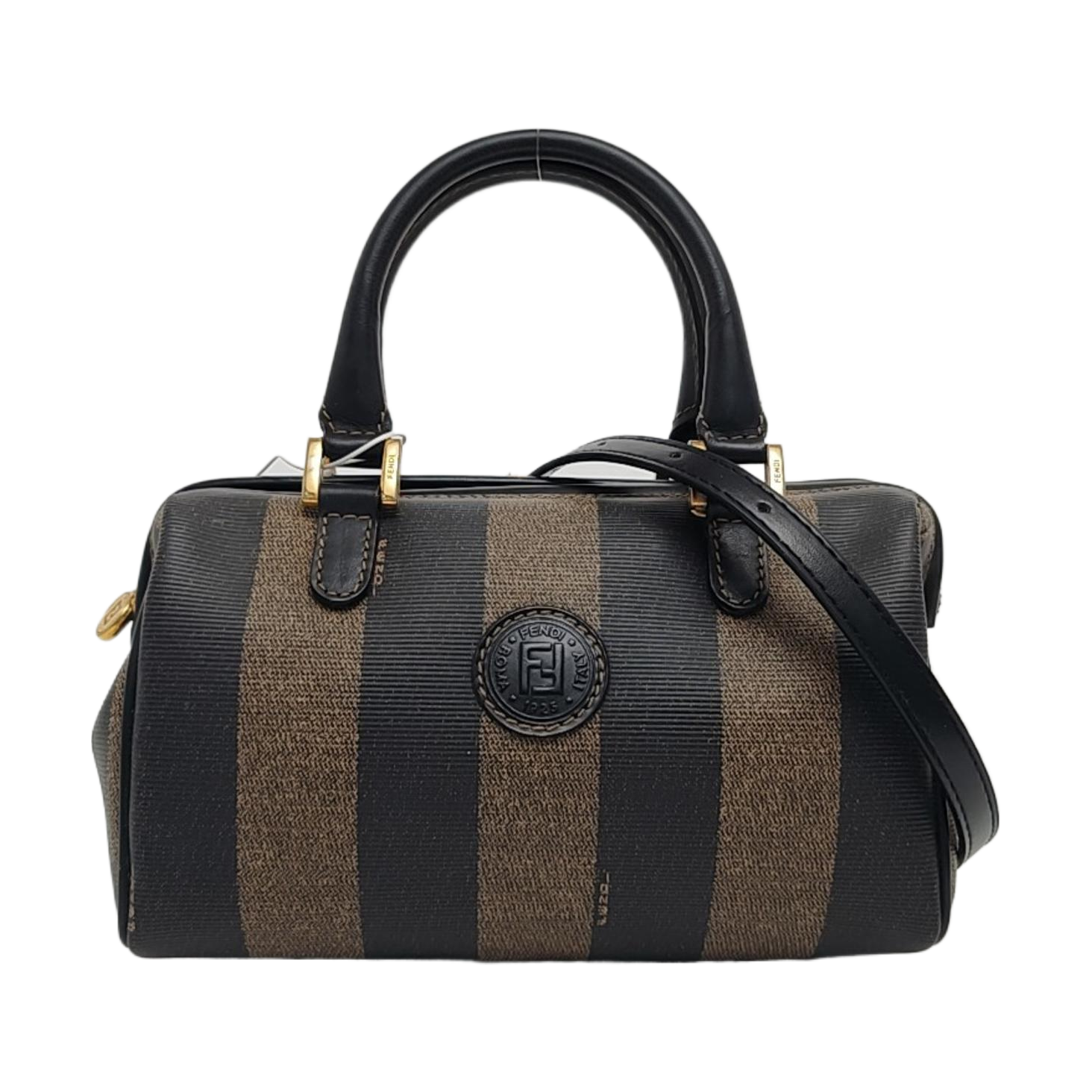 Coated Canvas Shoulder Bag Brown