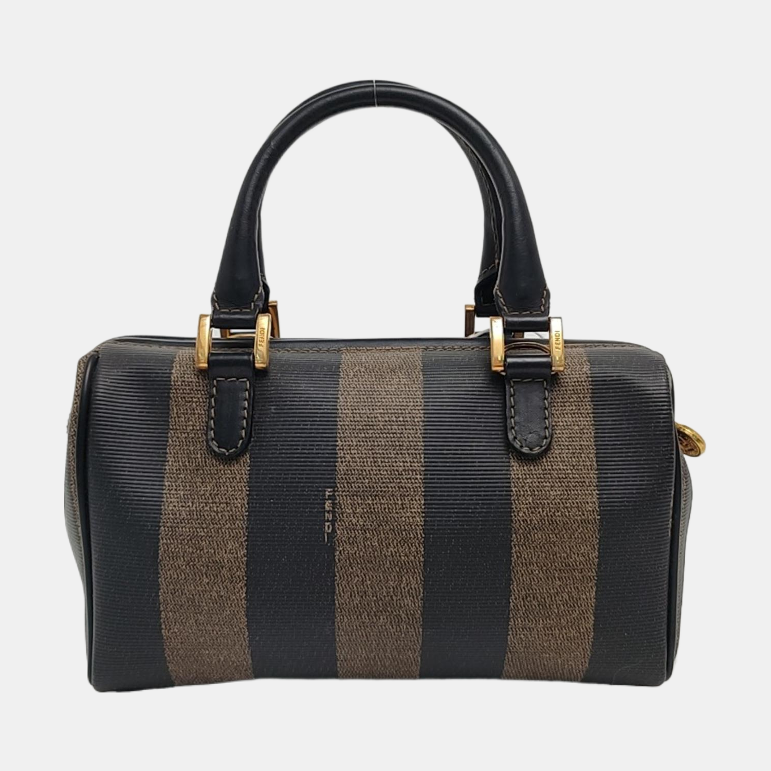 Coated Canvas Shoulder Bag Brown