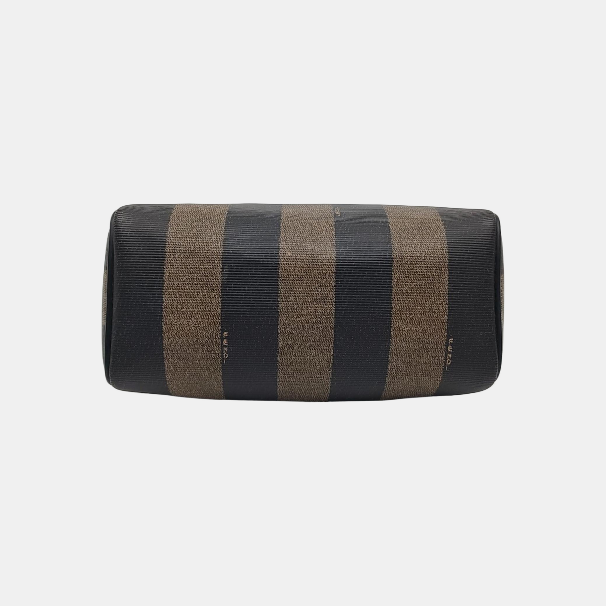 Coated Canvas Shoulder Bag Brown