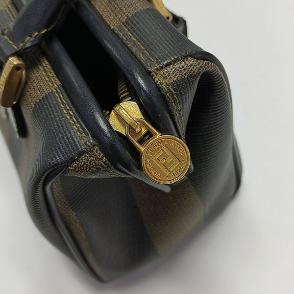 Coated Canvas Shoulder Bag Brown