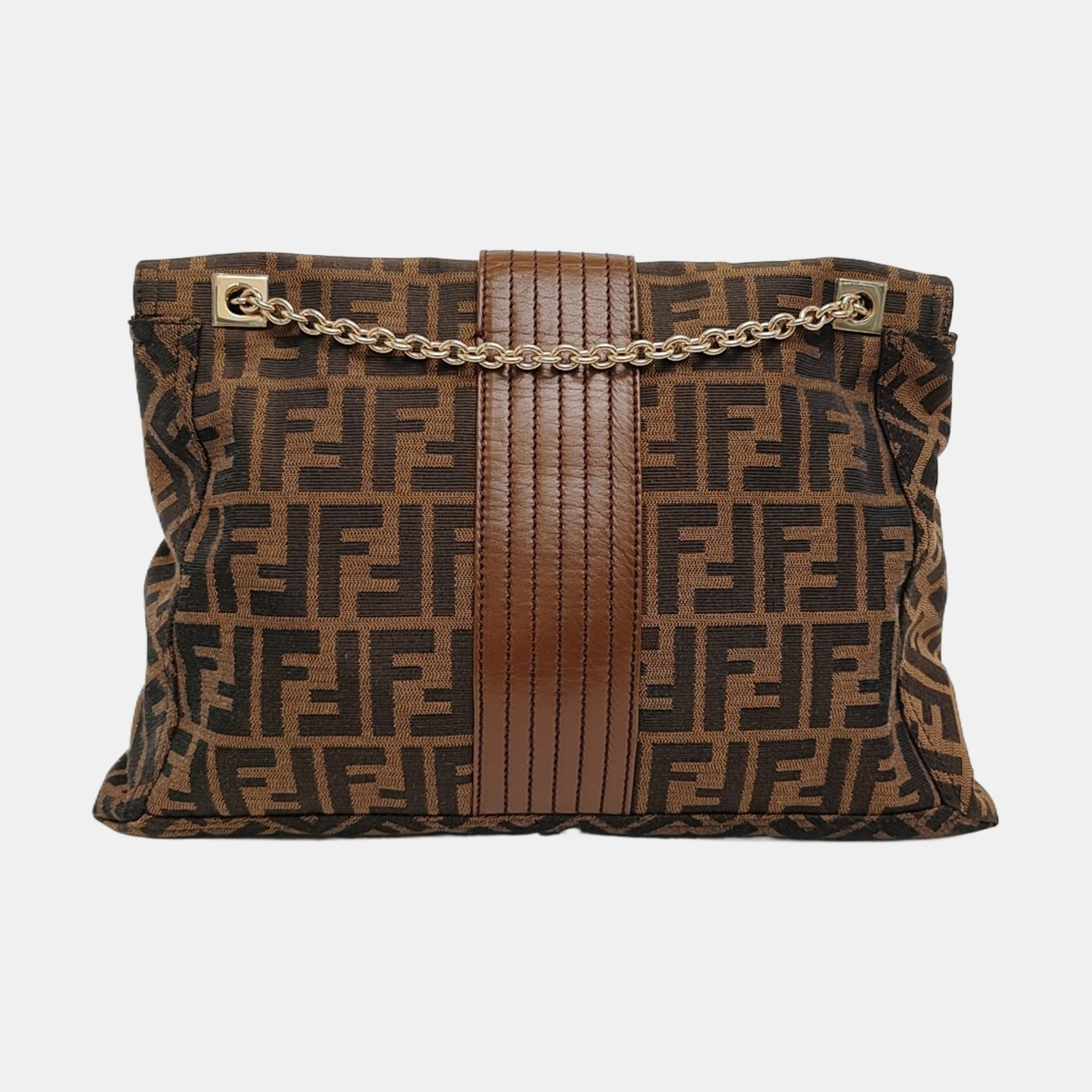 Quilted Canvas Shoulder Bag Brown