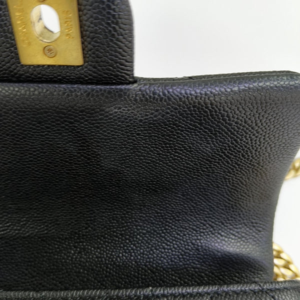 CLASSIC FLAP Mini Quilted Grained Calfskin Black