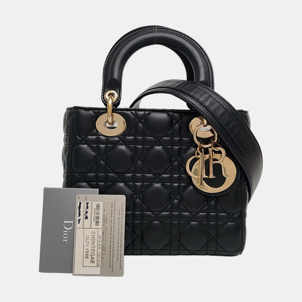 Lady Dior Small Cannage Lambskin Black