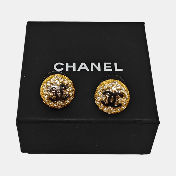 Authenticated pre-owned  Gold-tone Metal Synthetic Crystal Gold Earring - Earrings at Looply