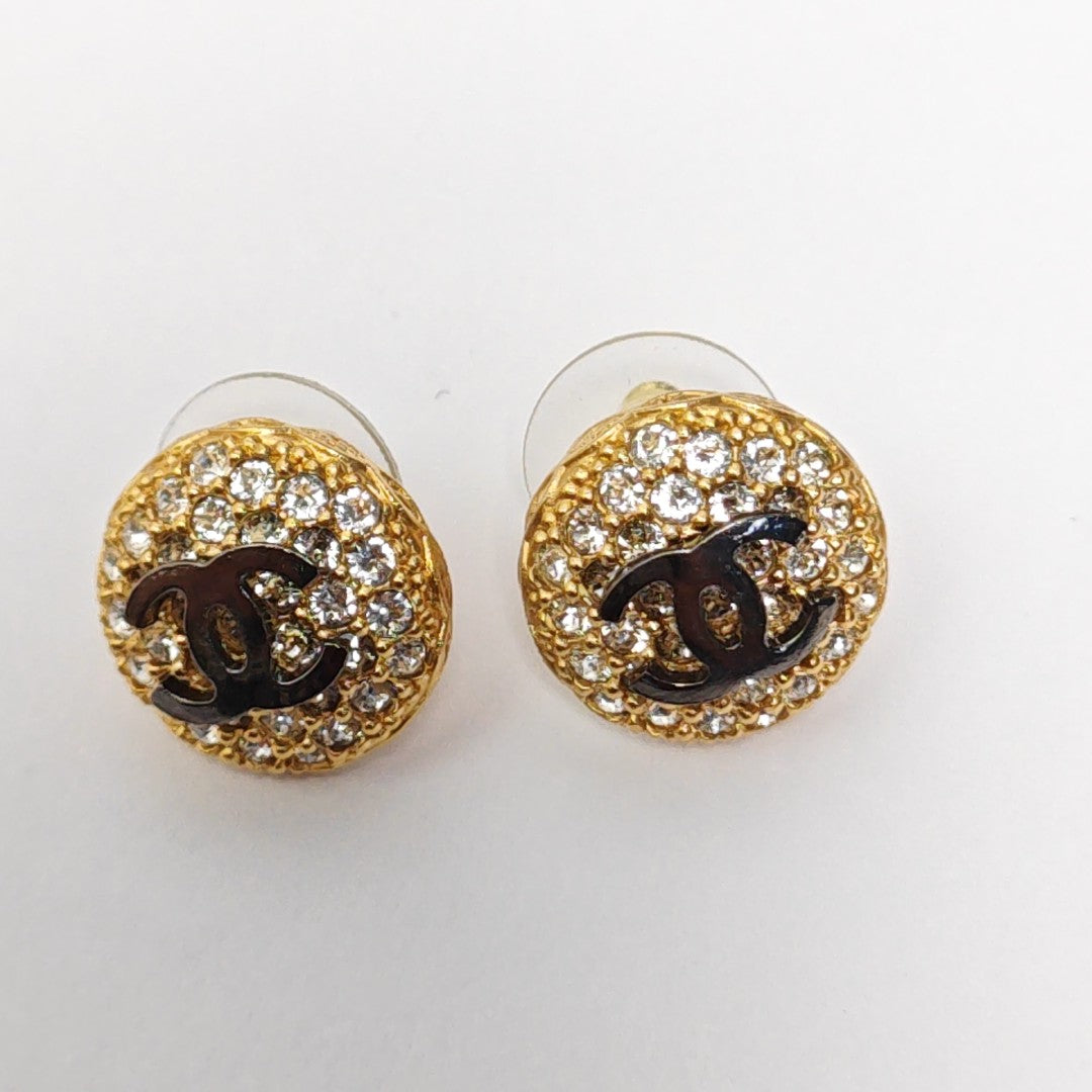 Authenticated pre-owned  Gold-tone Metal Synthetic Crystal Gold Earring - Earrings at Looply