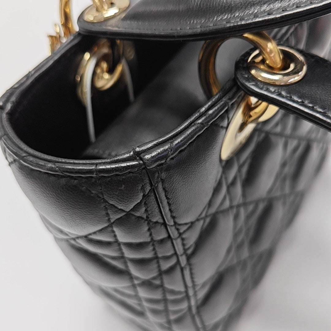 Lady Dior Small Cannage Lambskin Black