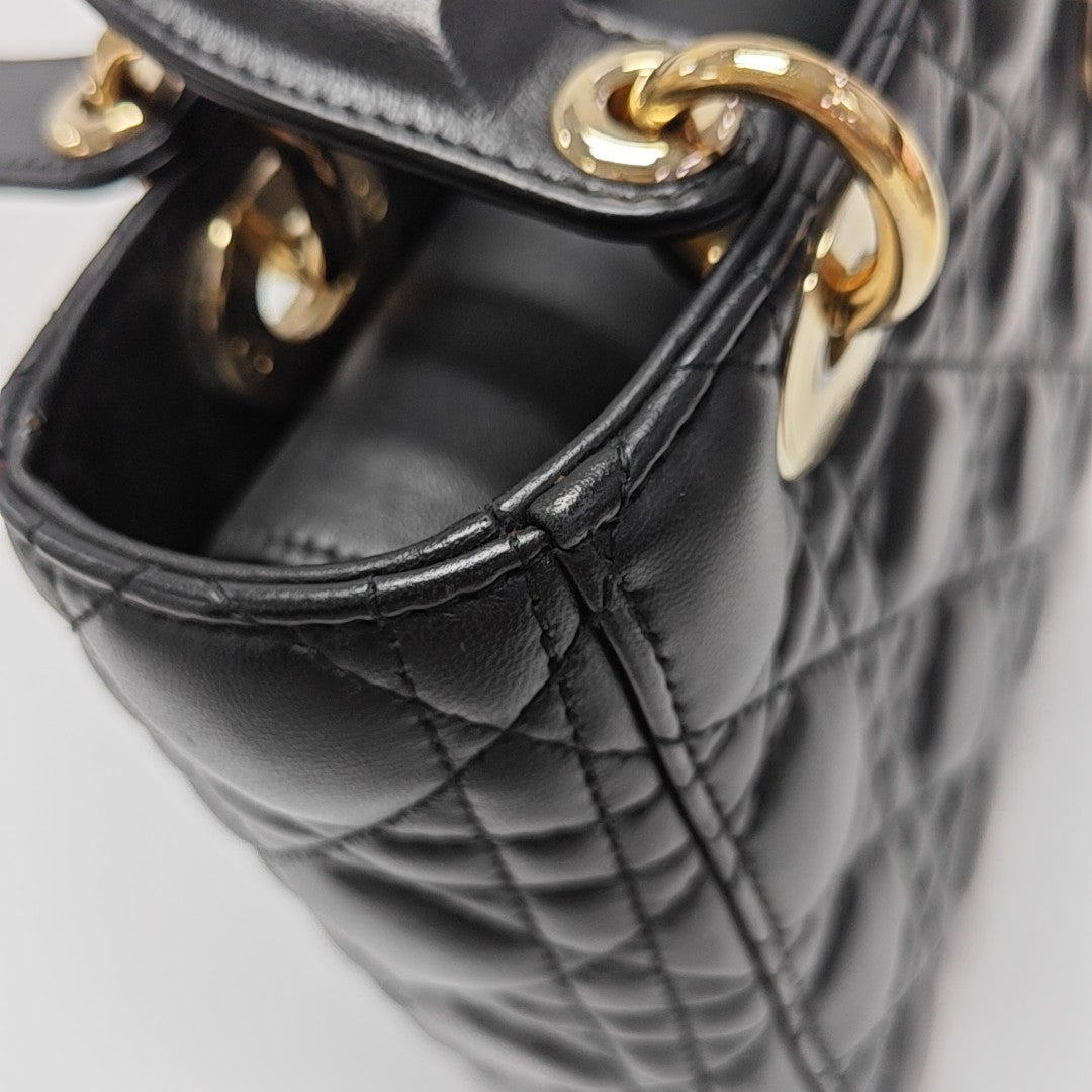 Lady Dior Small Cannage Lambskin Black