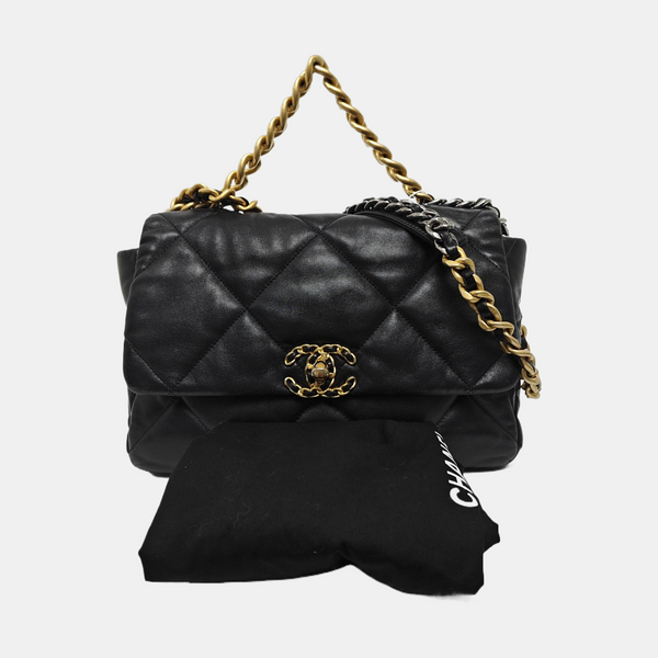 CHANEL 19 Small Quilted Lambskin Black