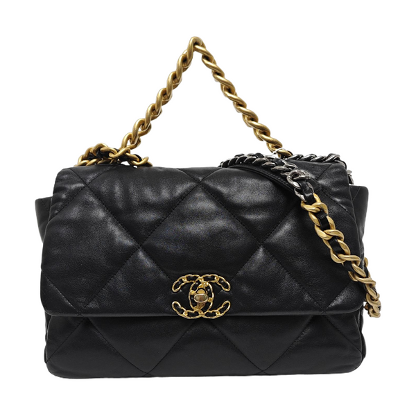 CHANEL 19 Small Quilted Lambskin Black