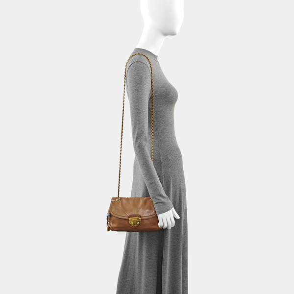 Calfskin Shoulder Bag Brown